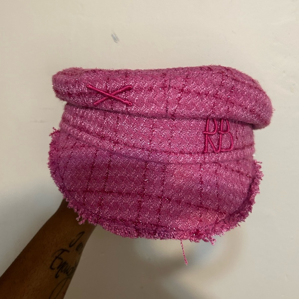 Ruslan Baginskiy Pink Tweed Baker Boy Cap